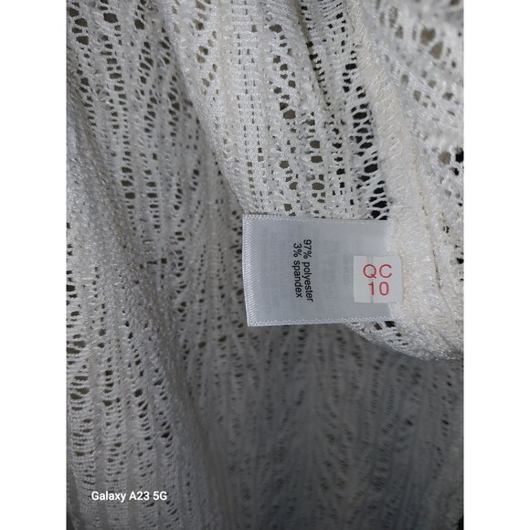 Women's Maurices Ivory Open Front Cardigan Sweater Short Sleeve One Size - Picture 5 of 7